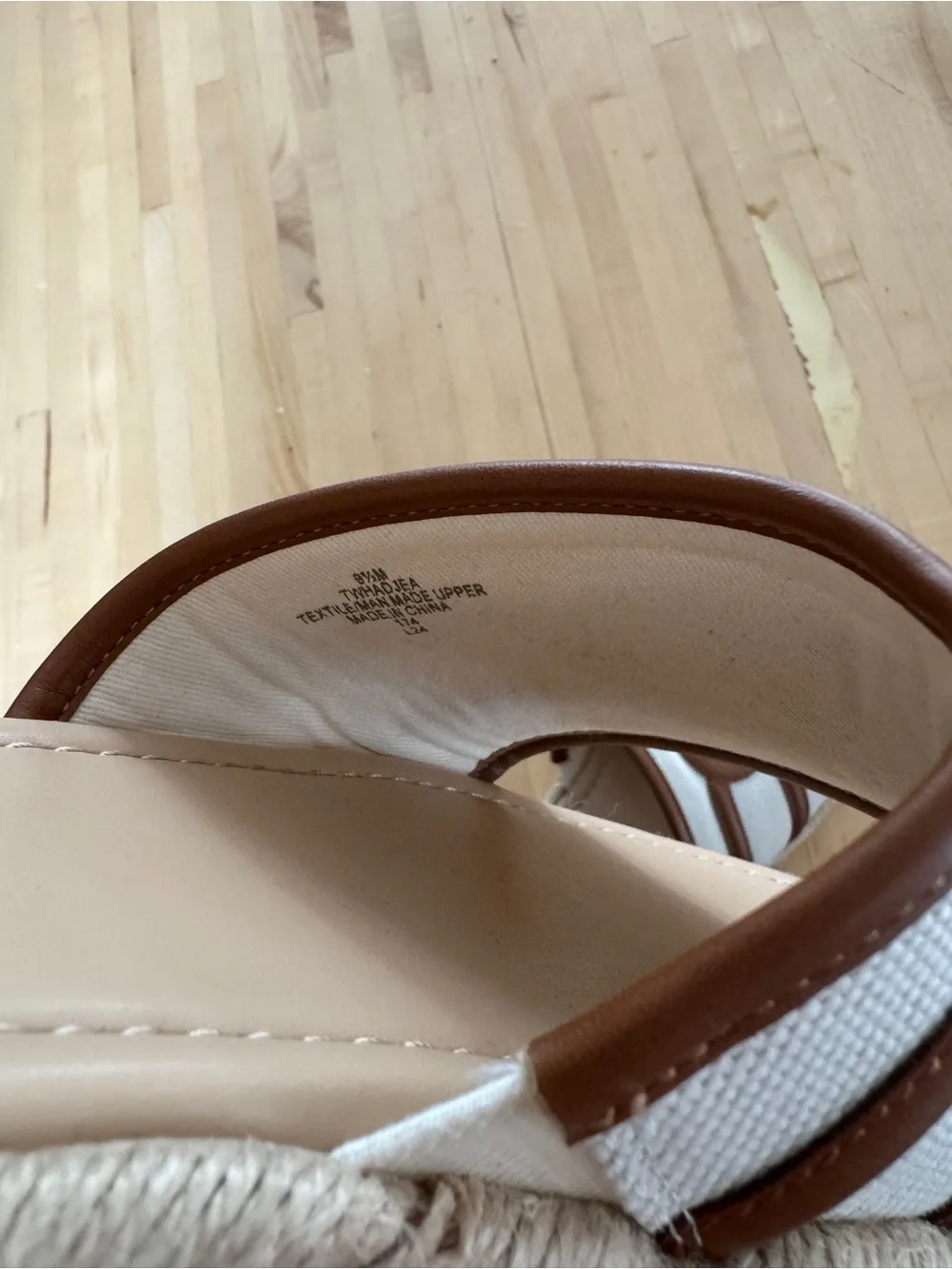 Tommy Hilfiger Cream and Tan Espadrille Slide Sandals Hadjea Slip On